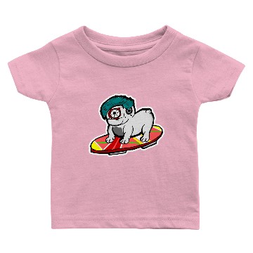 Discover Funny Cyclops Pug Skating Hoverboard Baby T-shirts