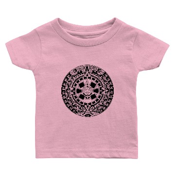 Discover Aztec Calendar Black Baby T-shirts