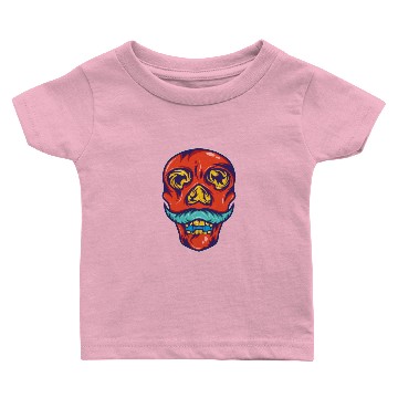 Discover Red skull mustache Baby T-shirts