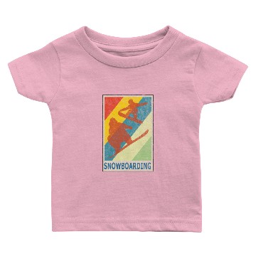 Discover Vintage Retro Style Snowboarding Snowboarder Baby T-shirts