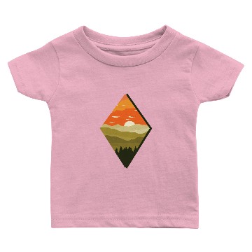 Discover Sunset | Forest Twilight Rhomb Tree Baby T-shirts