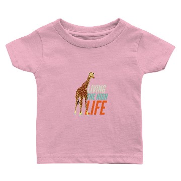 Discover Animal Print- Giraffe living the high life Baby T-shirts