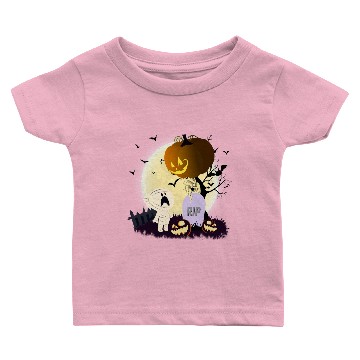 Discover Scared Ghost in Graveyard Baby T-shirts