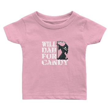 Discover Funny Halloween Grim Reaper Will Dab For Candy. Baby T-shirts