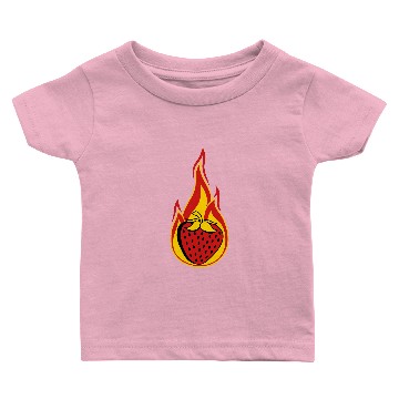 Discover fire flame burning hot hot strawberry fruity delic Baby T-shirts