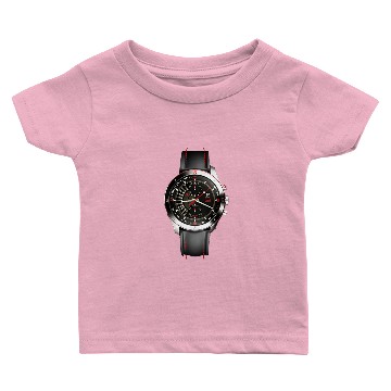 Discover black leather strap Baby T-shirts