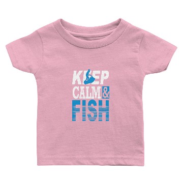 Discover Keep calm & Fish Gift Trout Catfish Angling Baby T-shirts