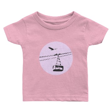 Discover Gondola / cable car with eagle purple Baby T-shirts