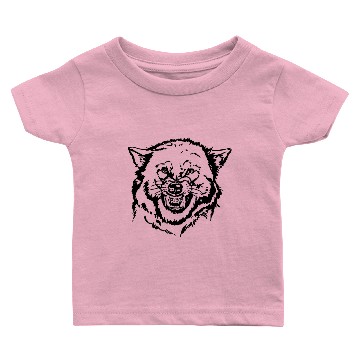 Discover Angry wolf face Baby T-shirts