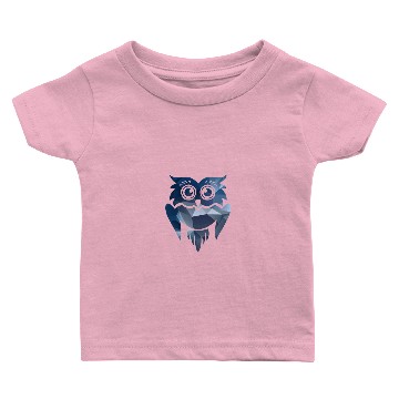 Discover Cool Blue Owl Desing Baby T-shirts
