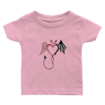 Discover Angel Devil heart Red Baby T-shirts
