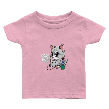Discover cute cat smoking shisha Baby T-shirts