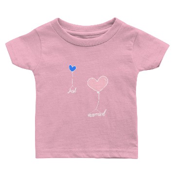 Discover Just married pink and blue heart Baby T-shirts