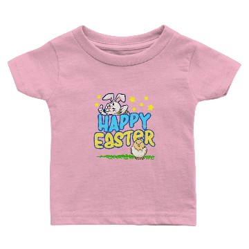 Discover Happy Easter Day-Easter Bunny Egg Hunt Baby T-shirts