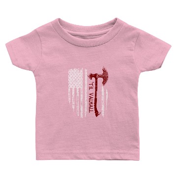 Discover Vikings Axe Valhalla US Flag Baby T-shirts Viking