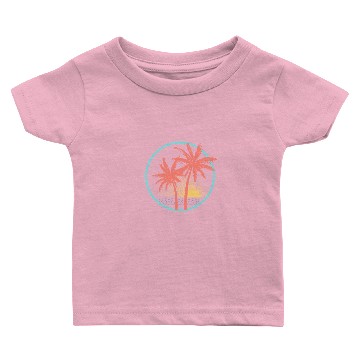 Discover Coral Palm Trees Beach Sunset Baby T-shirts