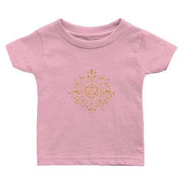 Discover Polyhedral D20 Dice Abstract Monogram Baby T-shirts