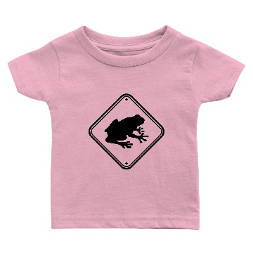 Discover note caution frog shield caution warning zone toad Baby T-shirts