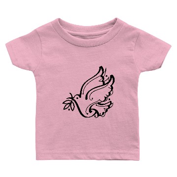 Discover Dove Olive Branch Calligraphy 1c Baby T-shirts