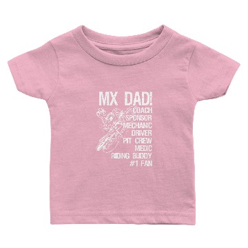 Discover MX dad coach sponsor mechanic driver pit crew medi Baby T-shirts