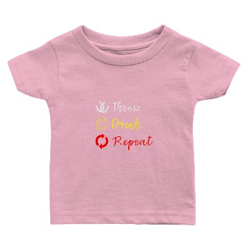Discover Throw Drink Repeat Horseshoe Pitching Baby T-shirts