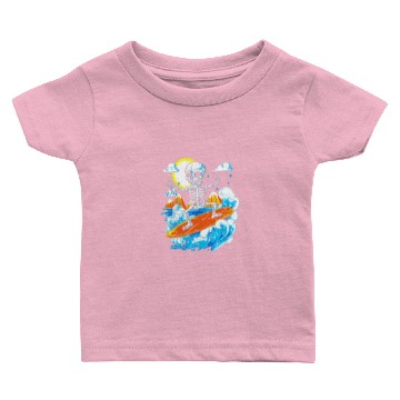 Discover Skeleton Surfing Baby T-shirts