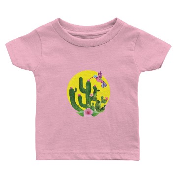 Discover Cactus Flower Hummingbird Pink Sun Baby T-shirts