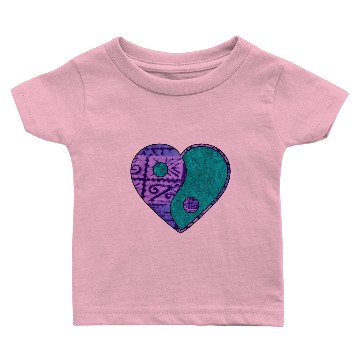 Discover Purple Batik Yin & Yang Heart Baby T-shirts