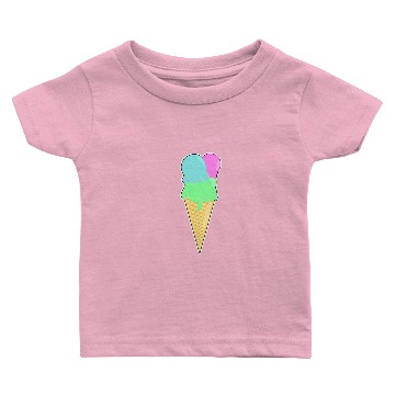 Discover Waffle ice cream three scoops gift idea summer Baby T-shirts