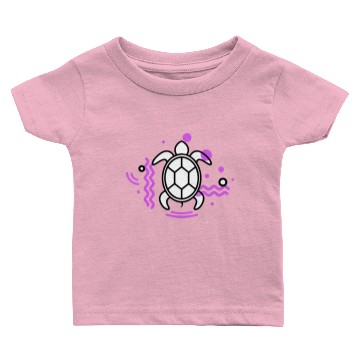 Discover Turtle violet white Baby T-shirts