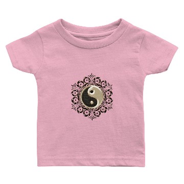 Discover The sign ying and yang with flowers Baby T-shirts