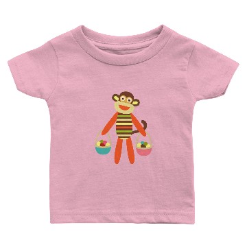 Discover Sock Monkey Easter Eggs Easter Basket Baby T-shirts