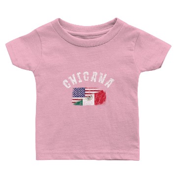 Discover Chicana Mexican American Latina Mexico USA Flag Baby T-shirts