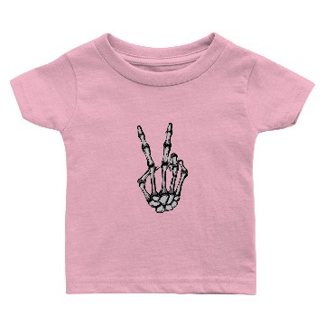Discover Halloween Skeleton Scary Peace Sign Bones Baby T-shirts