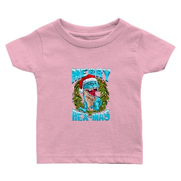 Discover Funny Christmas Santa Claus Dinosaur Gift Baby T-shirts