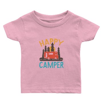 Discover Happy Camper Camping Motorhome Nature Baby T-shirts