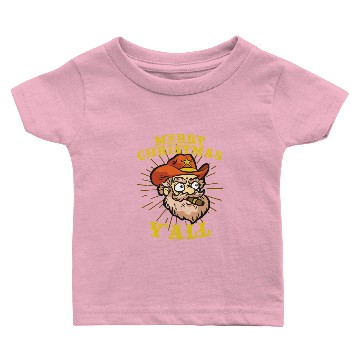 Discover MERRY CHRISTMAS Y ALL Texas Cowboy Xmas Humor Baby T-shirts