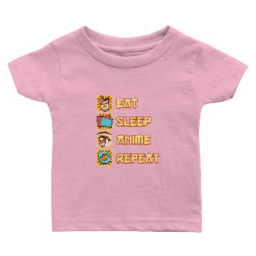 Discover Funny Eat Sleep Anime Repeat Baby T-shirts