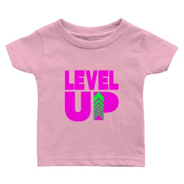 Discover Level Up Neon Pink Baby T-shirts