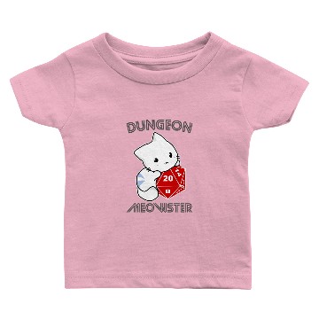 Discover Dungeon Meowster D20 Cat Baby T-shirts