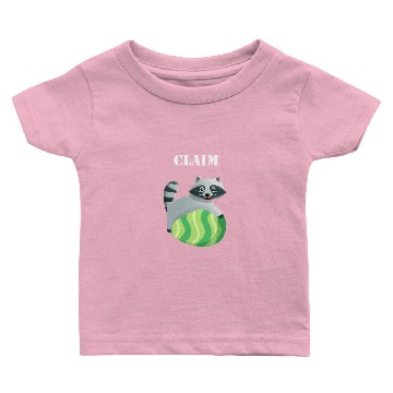 Discover Claim racoon easter egg Baby T-shirts