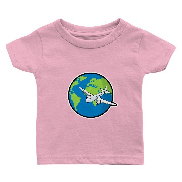Discover Airplane Globe Baby T-shirts