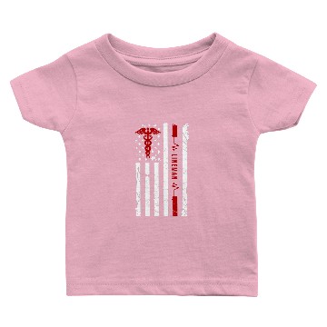 Discover American Lineman Heartbeat Baby T-shirts