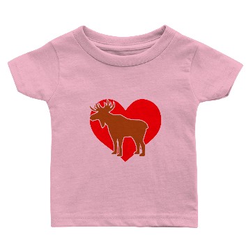Discover Moose Heart Elk Lover Gift Idea Baby T-shirts