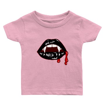Discover Black Goth Vampire Mouth Teeth Baby T-shirts