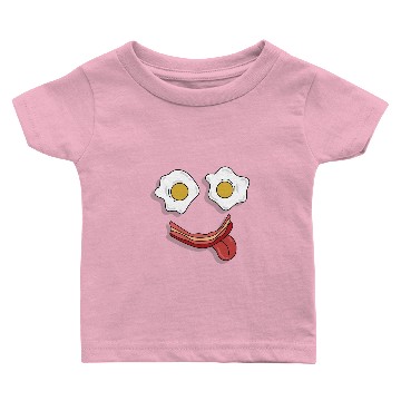 Discover Cute Funny Smiley Breakfast Yummy Bacon and Eggs Baby T-shirts