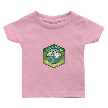 Discover Camping Less Bitching More Hitching Pink Pineap Baby T-shirts