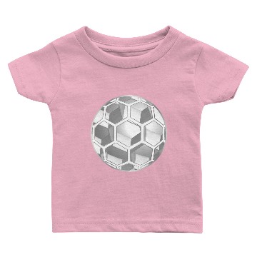 Discover silver soccer ball with three-dimensional pattern Baby T-shirts