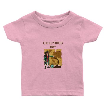 Discover Columbus Day World Map America Baby T-shirts