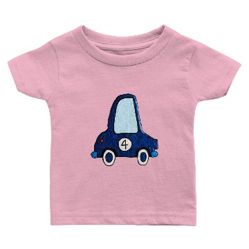 Discover Blue Car Number 4 Baby T-shirts